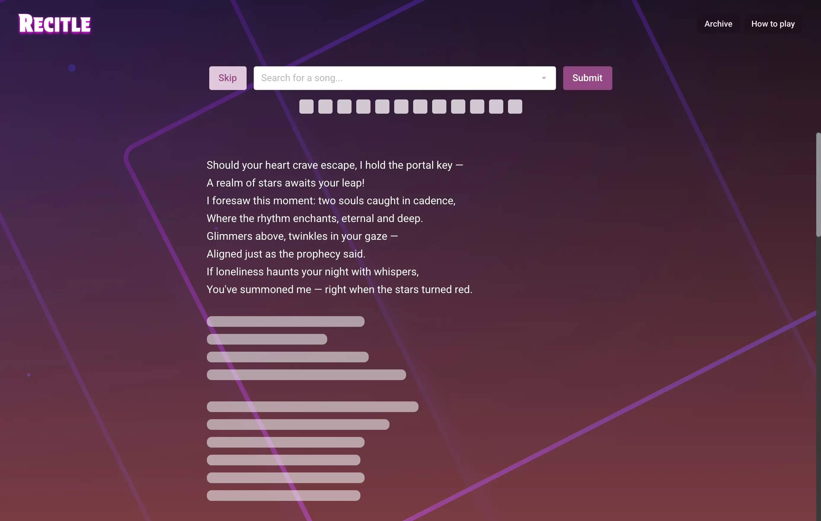 Recitle screenshot